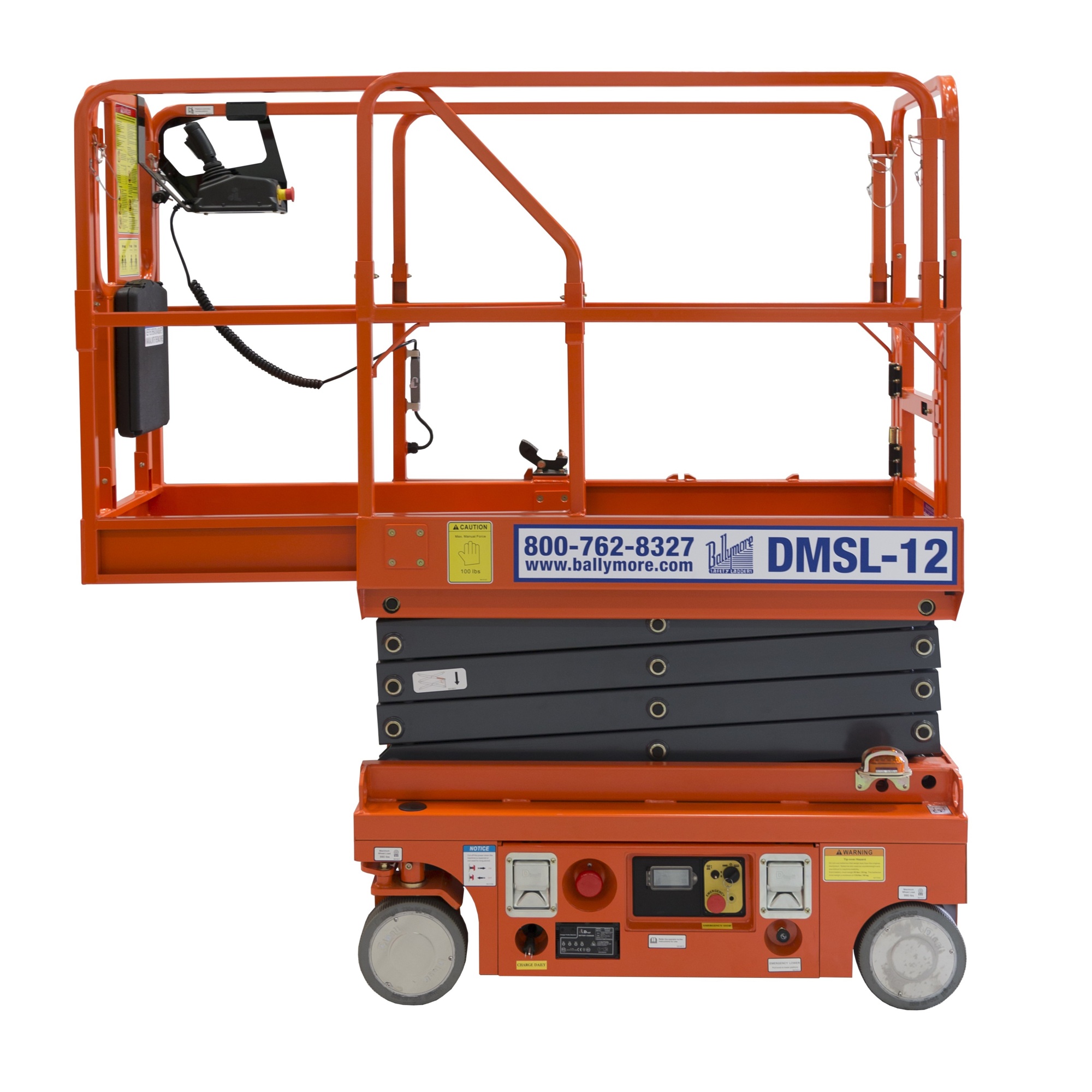 Ballymore, Drivable Scissor Lift, Capacity 500 lb, Working Height 18 ft, Platform Height 144 in, Model# DMSL-12